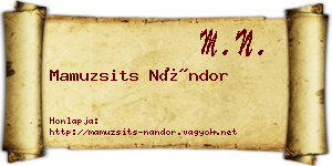 Mamuzsits Nándor névjegykártya