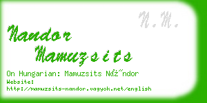 nandor mamuzsits business card